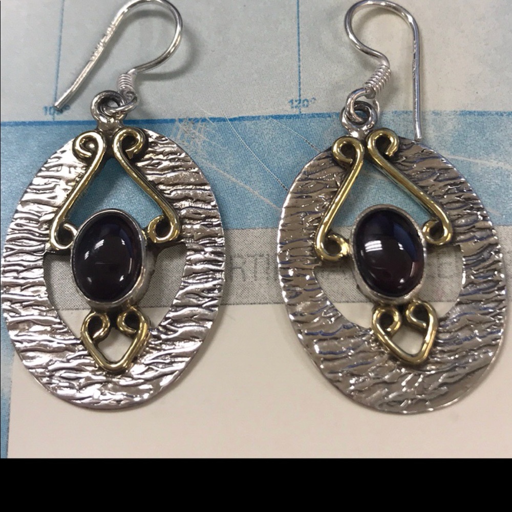 Sterling silver garnet earrings
